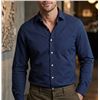 Image 1 : Tommy Hilfiger Men’s 2XL Navy Dotted Long Sleeve Button Shirt, Regular Fit