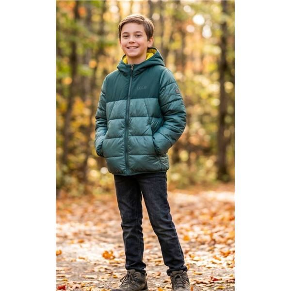 Lole Youth Size L/G (10/12) Packable Jacket with Hood – Green