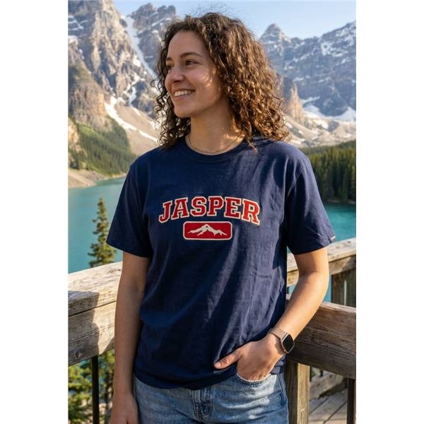 River Wear Jasper T-Shirt Featuring Mountain Graphic, Size Large
