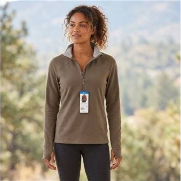 Mondezza Women’s L/G Brown Quarter-Zip Pullover Sweater