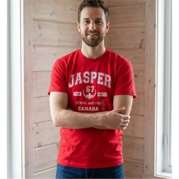 Red Jasper Graphic T-Shirt – Size M, Made in Mexico, 100 Percent Cotton