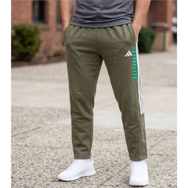 Adidas Men’s Olive Green Jogger Pants with Stripes, Size XL/TG