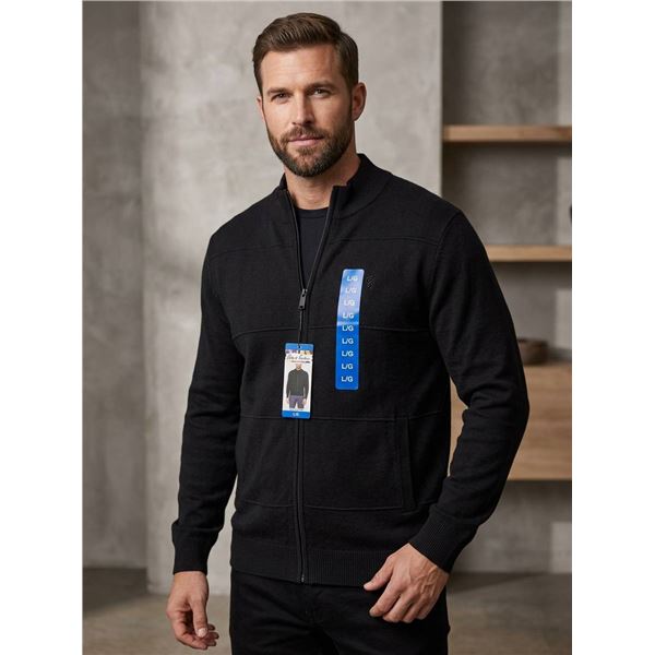 Robert Graham Men’s Full-Zip Sweater, Black, Size L/G