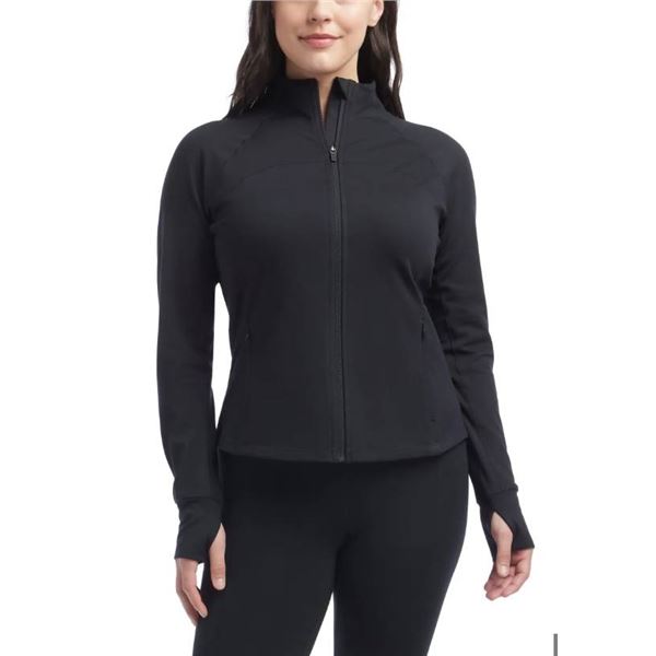 Danskin Women’s Full-Zip Jacket, Black, Size XL