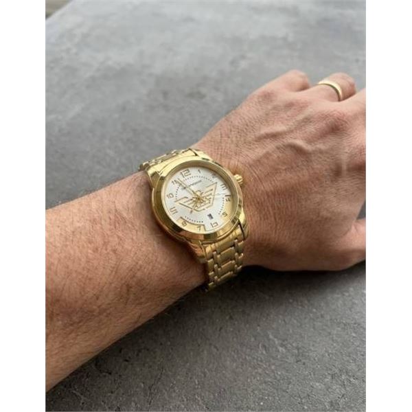 Emporio Armani Gold-Tone Gents Quartz Watch With Link Bracelet