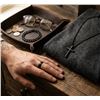 Image 1 : Black Titanium Jewelry Set, Necklace, Bracelet, and Ring
