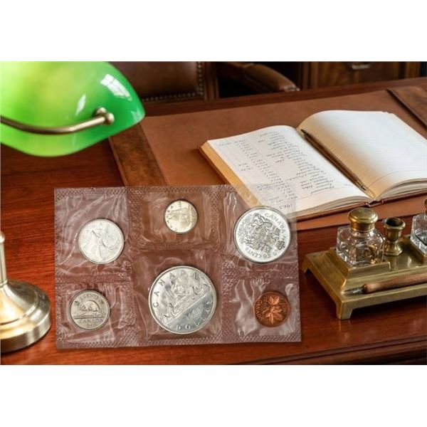 1963 Canada Coin Set Featuring Elizabeth II Silver Dollar and Denominations