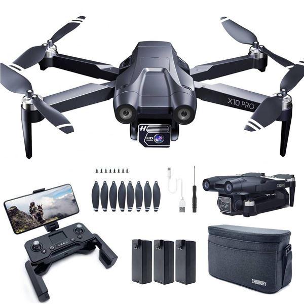 Chubory X10 Pro Foldable Drone with Camera for Ages 16+
