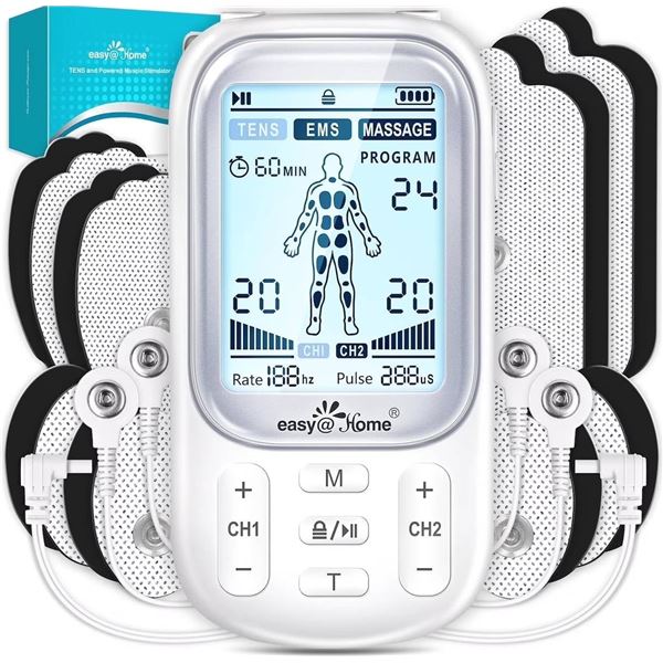Easy@Home TENS and Powered Muscle Stimulator with Digital Display
