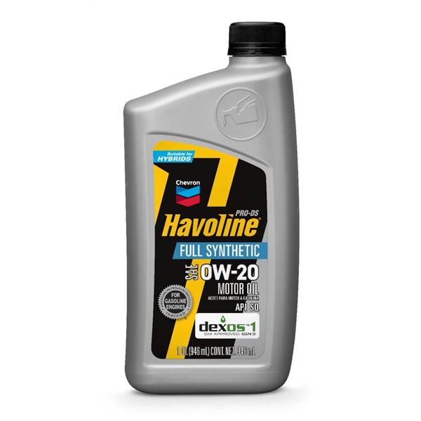 Chevron Havoline PRO-DS 0W-20 Synthetic Motor Oil, 6 x 946 mL Bottle