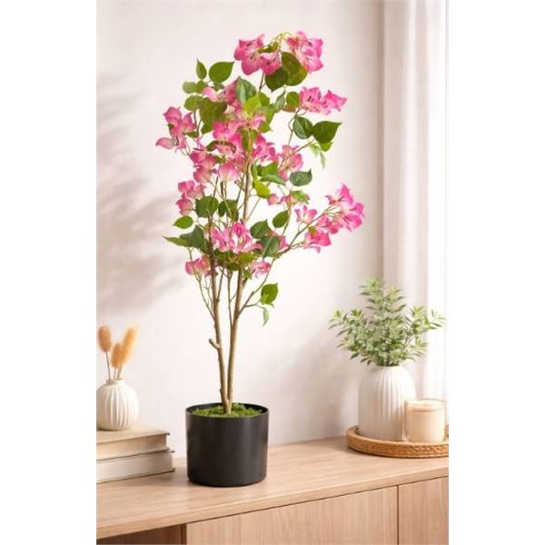 Artificial Flowering Plants in Planters – Lot of 2