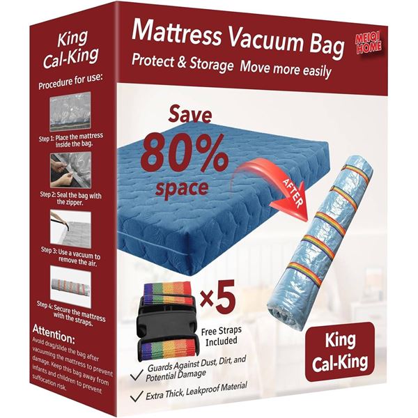 King/Cal-King Mattress Vacuum Bag with Leakproof Material