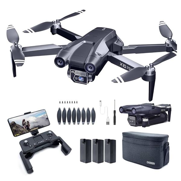 Chubory X10 Pro Foldable Drone with Camera for Ages 16+