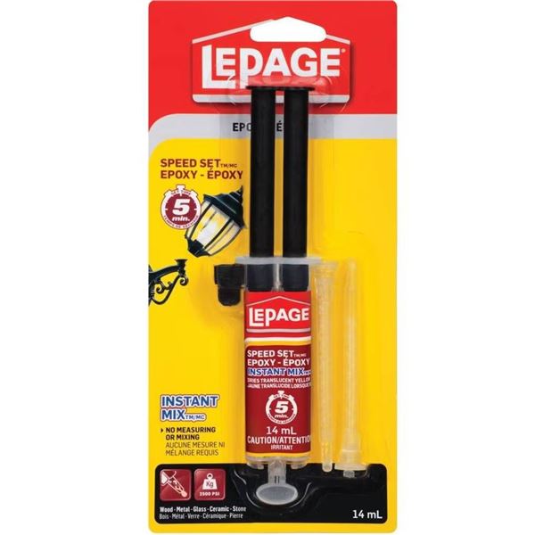 2 LePage Speed Set Epoxy Syringes, 14 ml