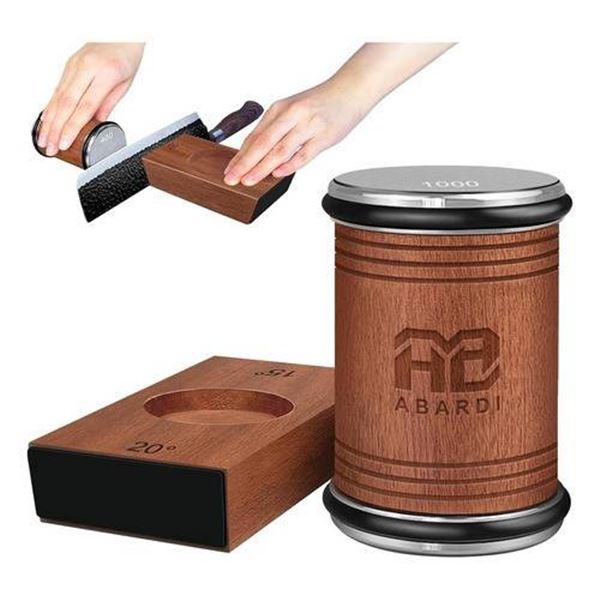 Abardi Rolling Knife Sharpener for Straight Edge with Magnetic Knife Holder