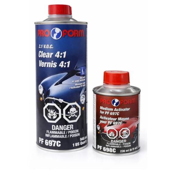 Lot of 2 Pro Form PF 697C Clear 4:1 with Medium Activator for PF 697C PF 698C