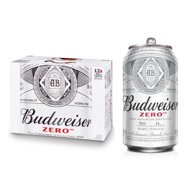 Budweiser Zero Alcohol Beer 24 Cans of 355ml Each