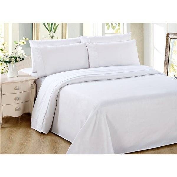 Comfy Home Series King Sheet Set White