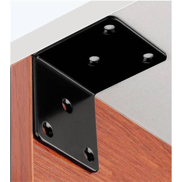 Heavy-Duty L-Corner Bracket for Wood, Pack of 4