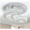 Image 1 : 11-Inch Crystal Chandelier Cool White LED Ceiling Light