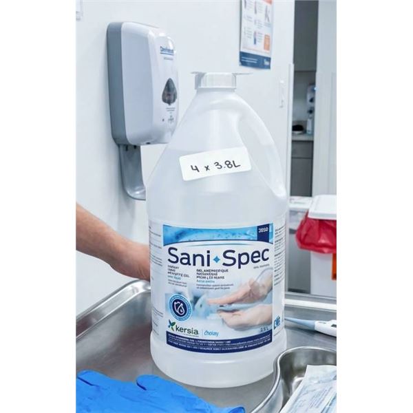 Kersia Sani-Spec Gel Antiseptic Hand Sanitizer 3650, 4 x 3.8L