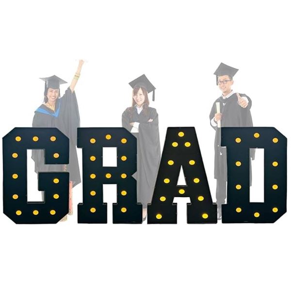 Langxun 40-Inch Black and Gold Graduation Party Decorations