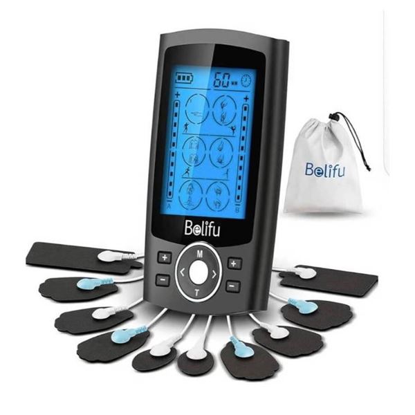 Belifu Dual Channel TENS EMS Unit Muscle Stimulator with Pads and Accessories