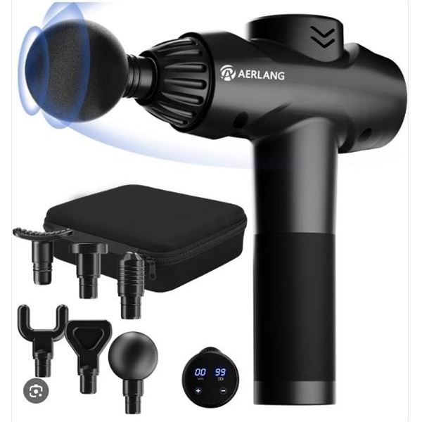 AERLANG Massage Gun,Percussion Massage Gun, Muscle Handheld Deep Tissue Massager (Black)