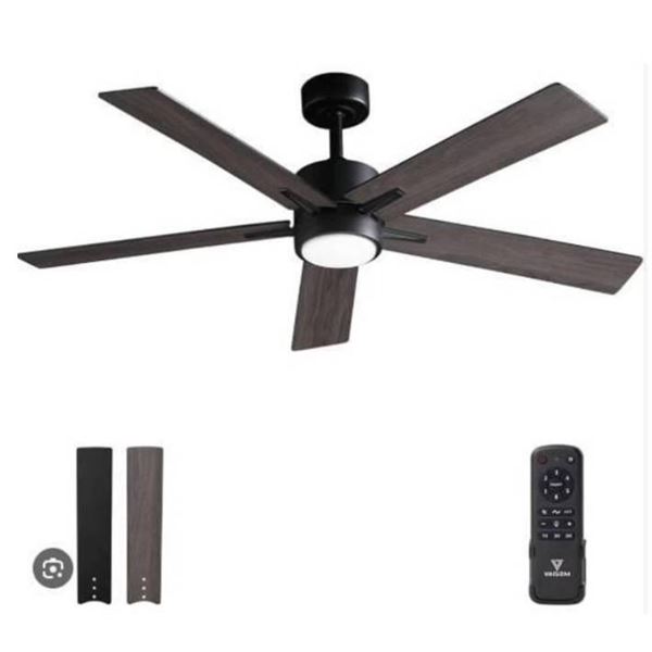 VAGIZM 52 Inch DC Motor Ceiling Fan with LED Light and 5 Blades And Remote