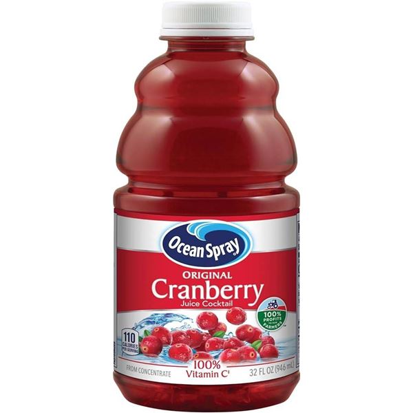 Ocean Spray Cranberry Cocktail 950mL Bottles (Lot of 12)