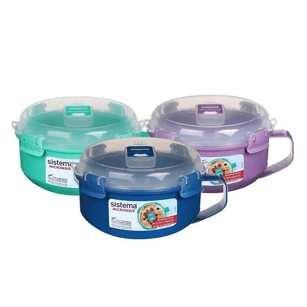 Sistema Microwave Breakfast Bowls (Lot of 4, 8 Pieces Total, 28 oz / 850 ml)