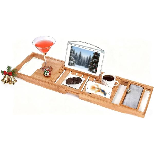 Utoplike Bamboo Bathtub Tray T With Adjustable Design