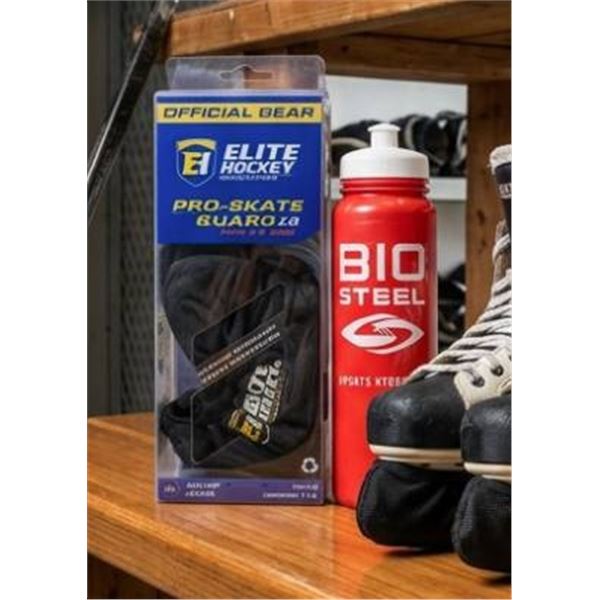 Elite Hockey Pro-Skate Guard 2.0 (Lot of 2) with Bio Steel Bottle