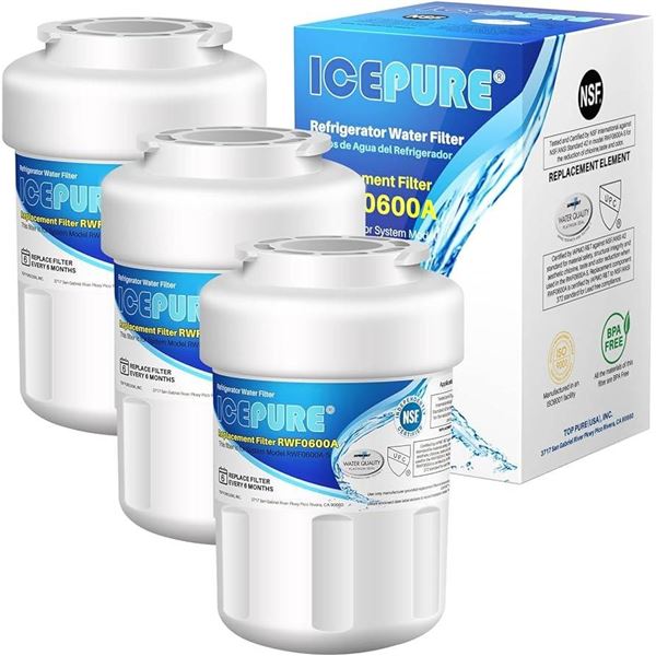 Lot of 3 – ICEPURE RWF0600A Refrigerator Water Filter Replacement