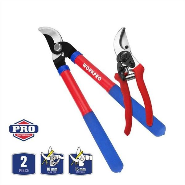 WORKPRO 2-Piece Garden Shears Set with 8 in Pruner and 15 in Lopper