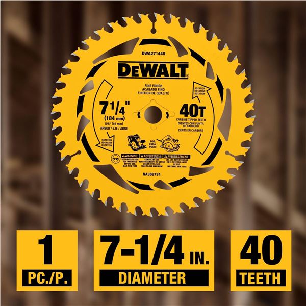 DEWALT Circular Saw Blade, 7-1/4 Inch, 40 – Tooth