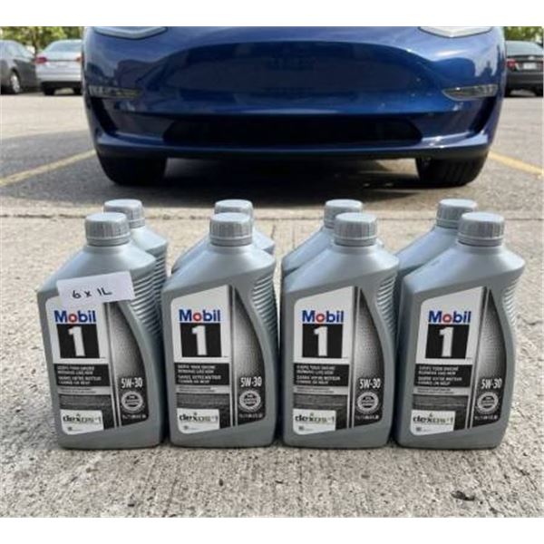Lot of 6 Mobil 1 5W-30 Full Synthetic Motor Oil Bottles, 1 Quart Each