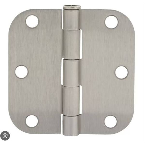 Hillman 621055 Door Hinges, Satin Nickel, 3 1/2 in (5/8 in Radius), Qty: 12