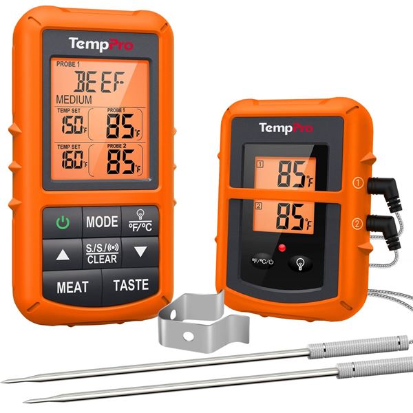 Wireless Dual Probe Meat and BBQ Thermometer with 500ft Range