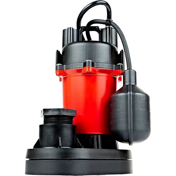 Red Lion RL-SP25T Sump Pump 1/4 HP Thermoplastic Construction