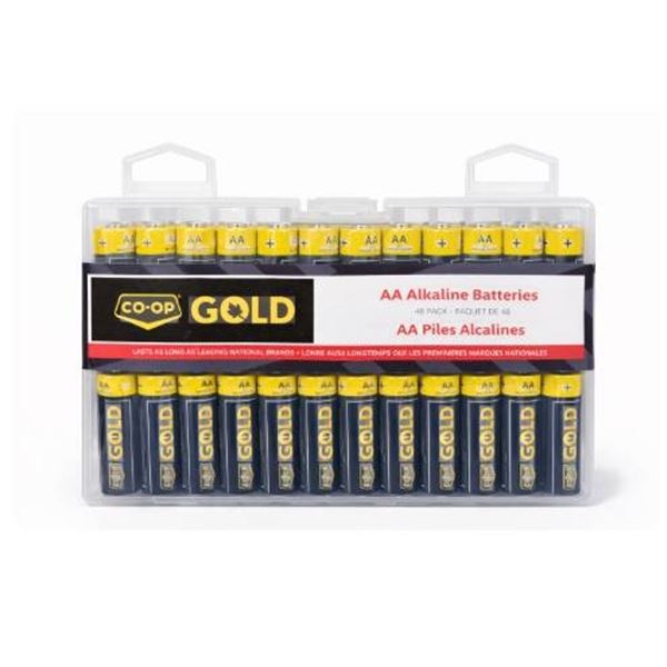 Co-op Gold AA Alkaline Batteries (48-Pack)