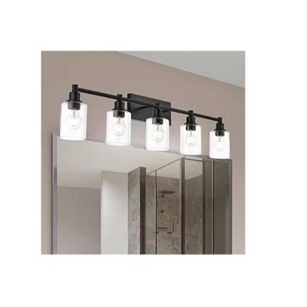 Lucidce Modern 5-Light Vanity Light Fixture With Clear Glass Shades
