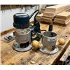 Image 1 : Bosch 1618EVS Router Motor 120V 60Hz 12A Variable Speed And Bosch 16175 Router Base with Wooden Hand