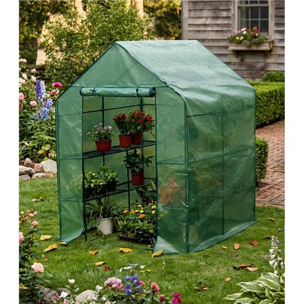 FCL Walk-In Greenhouse With Steel Frame and Poly Cover