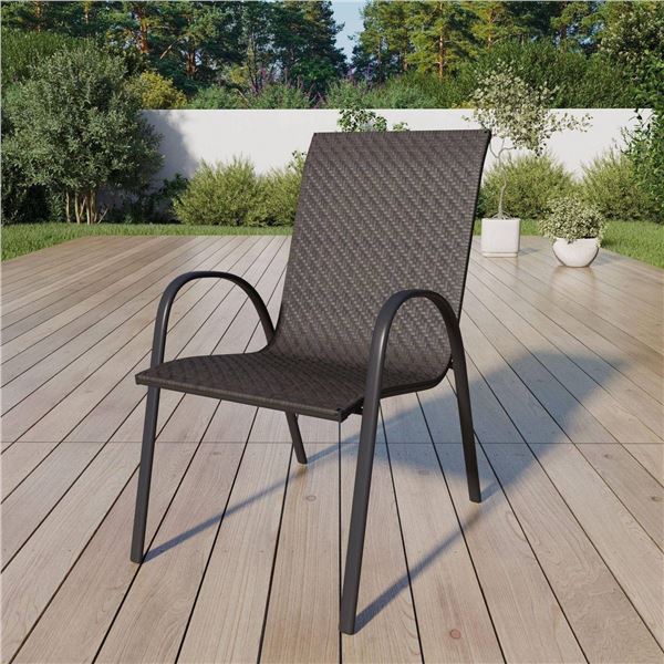 Mainstays Wicker Stacking Armchair with Metal Frame, SKU #4878203