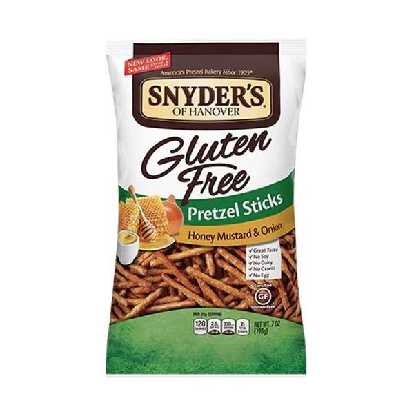 Snyder’s Gluten-Free Honey Mustard & Onion Pretzel Sticks, 220g, Pack of 12