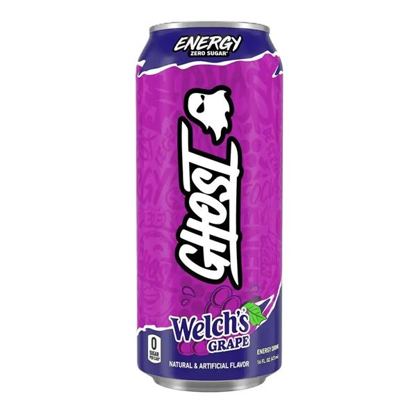 Ghost Energy Zero Sugar Welch’s Grape 473mL Cans – 12 Pack