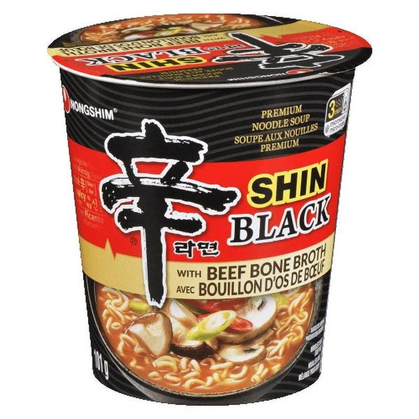 Nongshim Shin Ramyun Black Premium Beef Flavored Noodle Soup – 6 x 101g