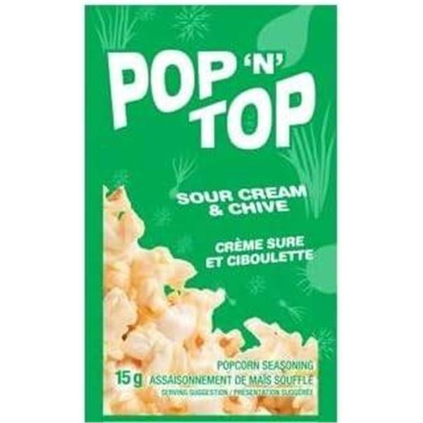 Pop ‘N Top Sour Cream & Chives Popcorn Flavoring Pouches 250 x 15g