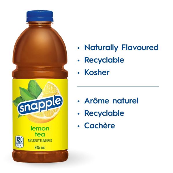 Snapple Lemon Tea 445ml Bottles – Pack of 12